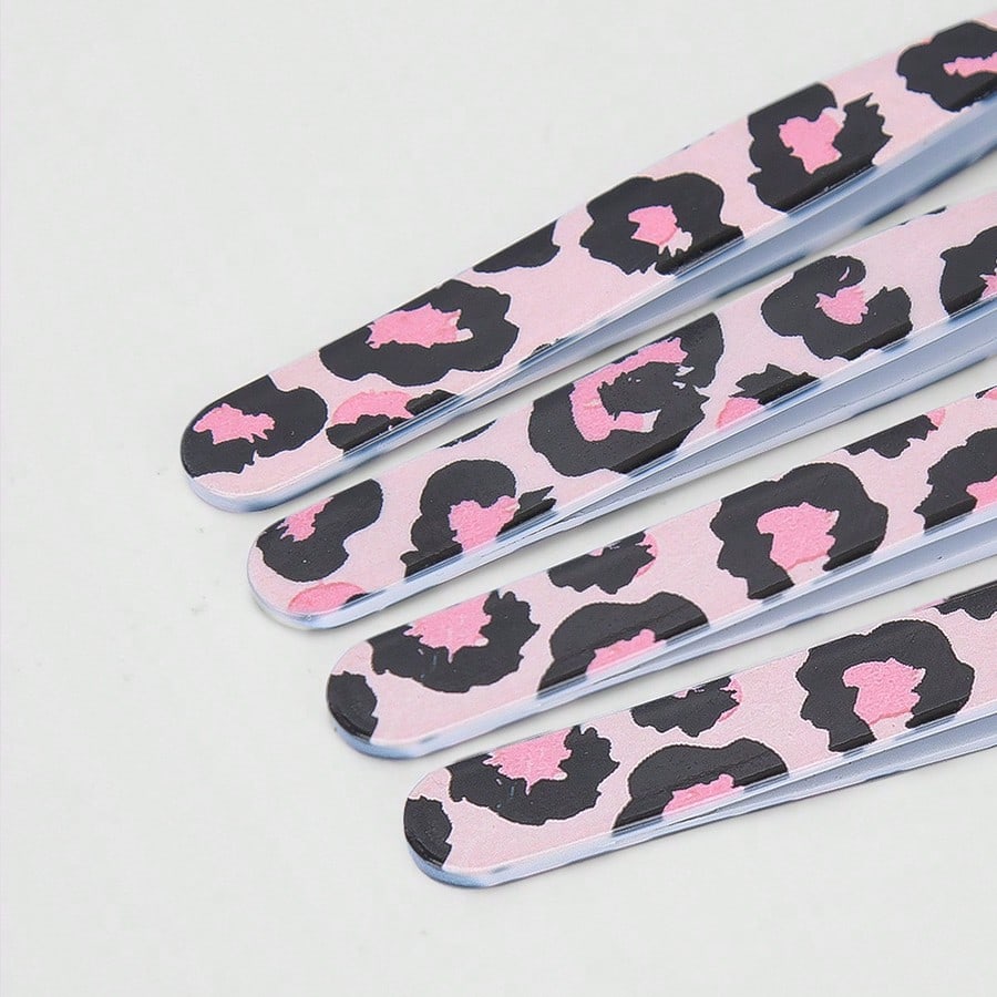 4pcs Wild Leopard Print Eyebrow Clip Set, Adhesive & Hanging, Makeup Essential For Women,Makeup,Cheap,Room Decor,Vanity,Travel,Bedroom,Makeup Accessories,Tweezers,Cheap,Stocking Stuffers,Makeup,Makeup