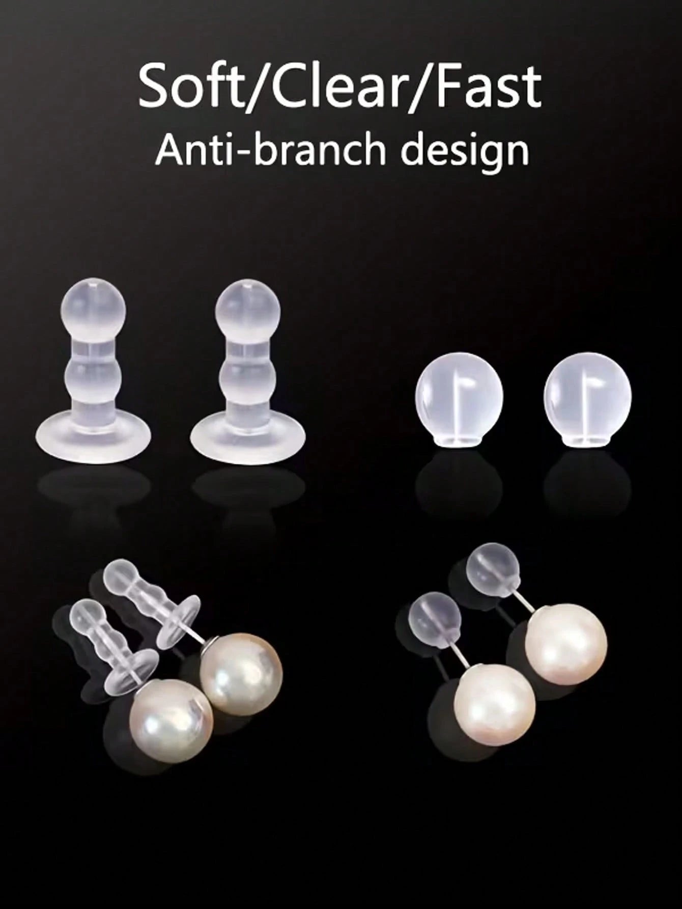 5/10/15/20/30/35/40/50/60/80/100Pcs Boxed Earring Backs, Stud Earring Stoppers, Handmade DIY Jewelry Accessories, Anti-Slip Silicone Ear Plugs, Locking