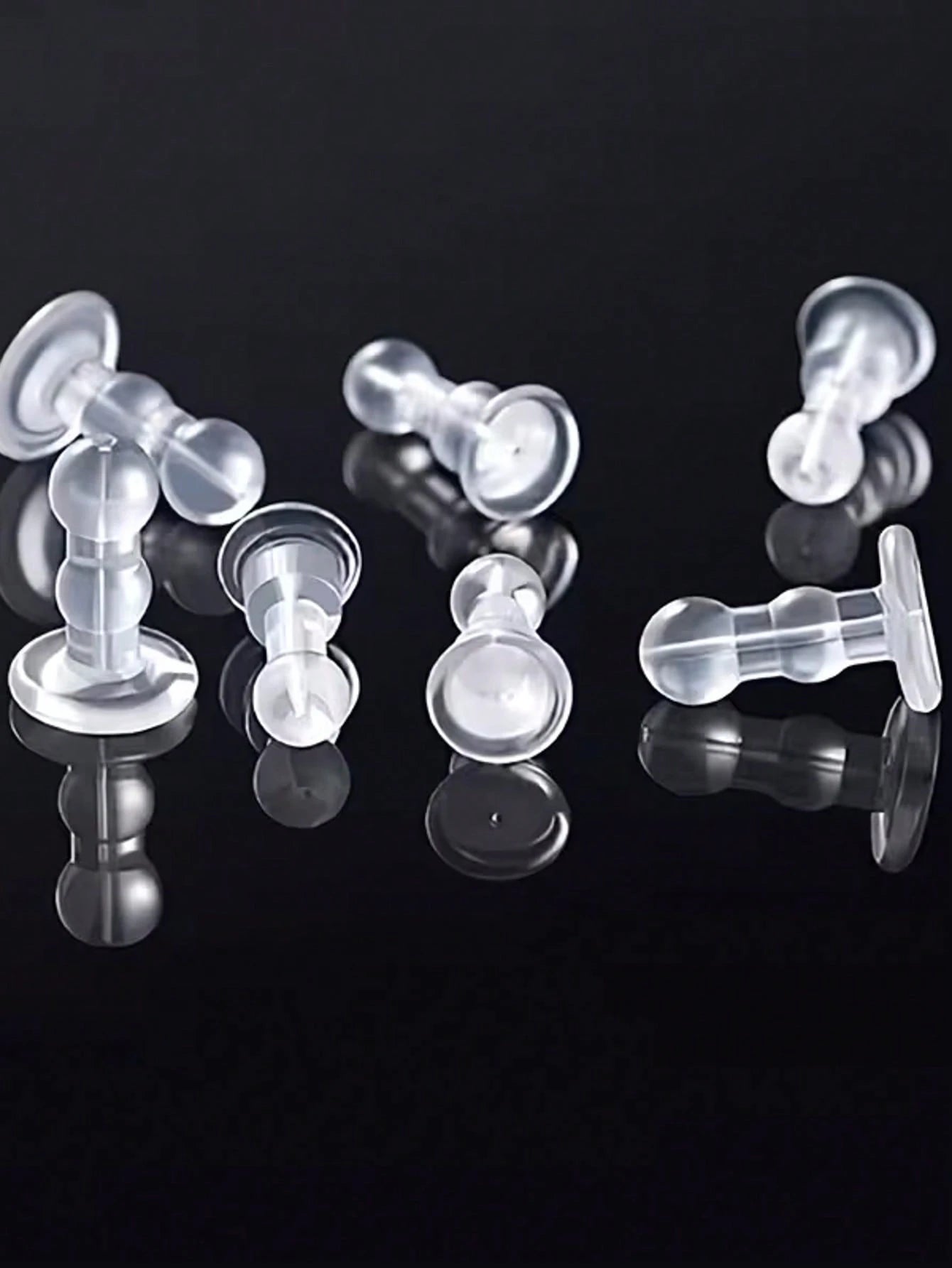 5/10/15/20/30/35/40/50/60/80/100Pcs Boxed Earring Backs, Stud Earring Stoppers, Handmade DIY Jewelry Accessories, Anti-Slip Silicone Ear Plugs, Locking