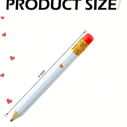 5/10/20/30/40 Pencils- Half Pencils, Mini, Sharpened, With Eraser- 4 Inch Short, 2 HB, Suitable For Gift Games, Baby Shower, Gender Reveal, Bridal Shower Games (White)