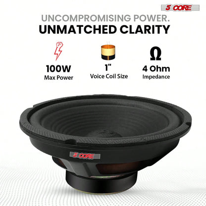 5 Core 8" Subwoofer 500W Car Audio 4Ohm Sub Woofer Speaker
