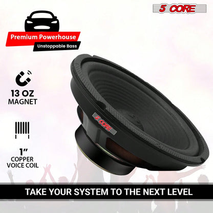 5 Core 8" Subwoofer 500W Car Audio 4Ohm Sub Woofer Speaker