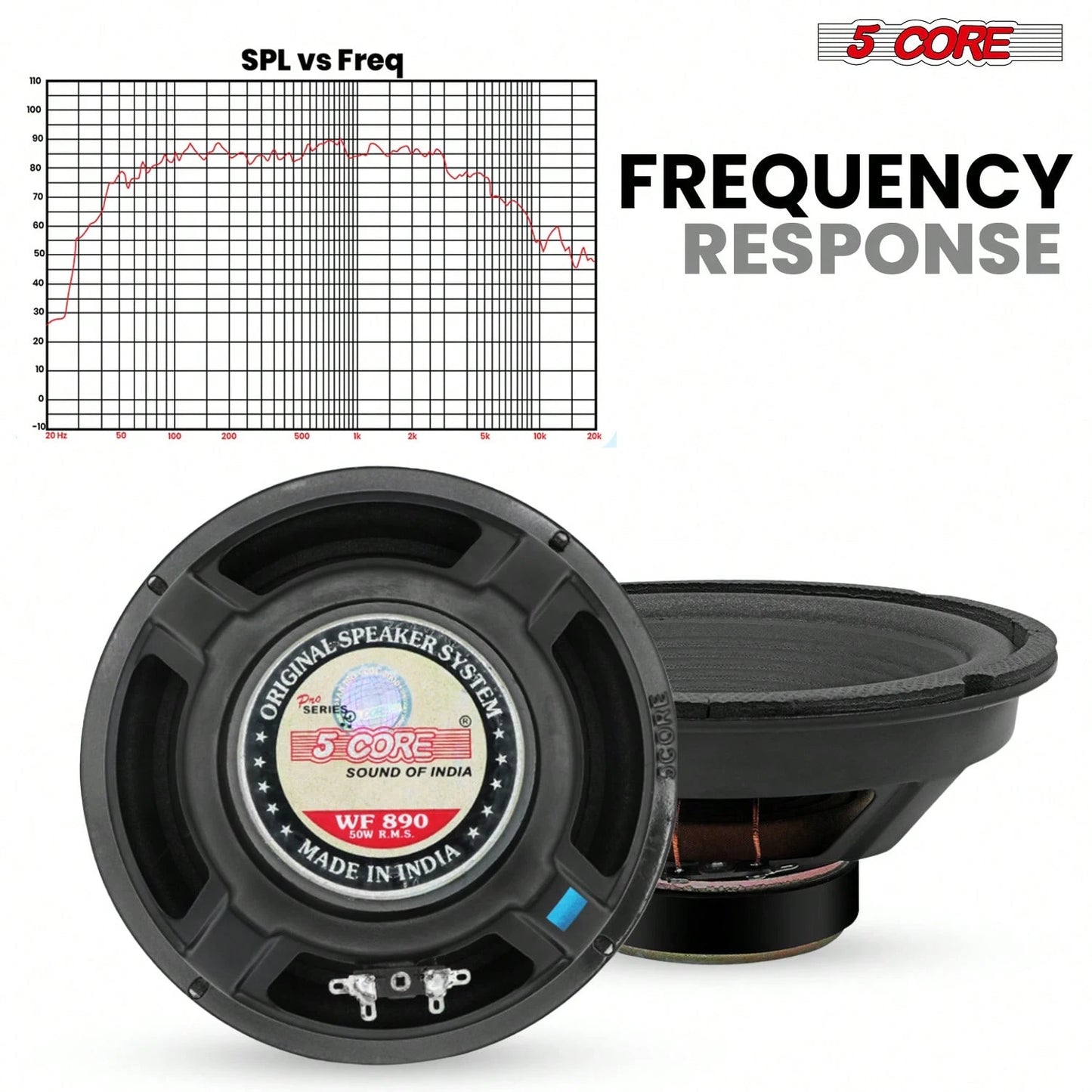 5 Core 8" Subwoofer 500W Car Audio 4Ohm Sub Woofer Speaker