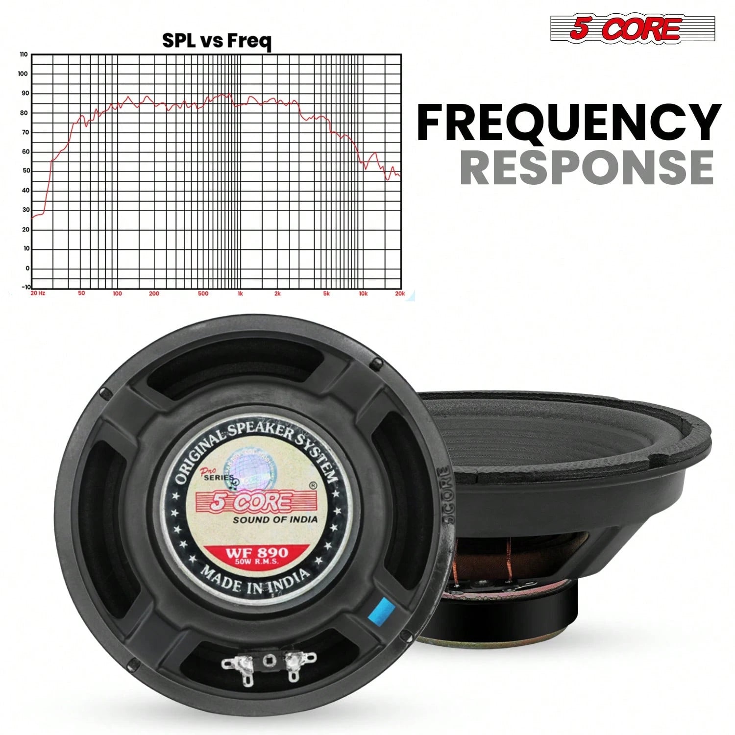 5 Core 8" Subwoofer 500W Car Audio 4Ohm Sub Woofer Speaker