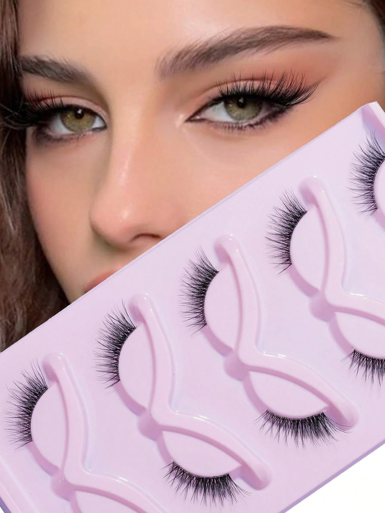 5 Pairs Natural Faux Mink Cat Eye Half Lashes For Daily Wear, Dates, Parties And Festivals Strip Lashes, Lashes, Eyelashes, Fake Lashes