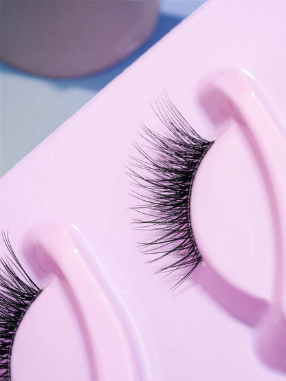 5 Pairs Natural Faux Mink Cat Eye Half Lashes For Daily Wear, Dates, Parties And Festivals Strip Lashes, Lashes, Eyelashes, Fake Lashes