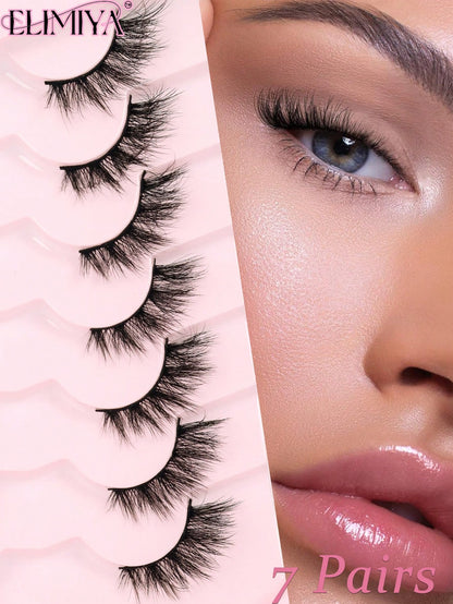 5 Pairs Natural Faux Mink Cat Eye Half Lashes For Daily Wear, Dates, Parties And Festivals Strip Lashes, Lashes, Eyelashes, Fake Lashes