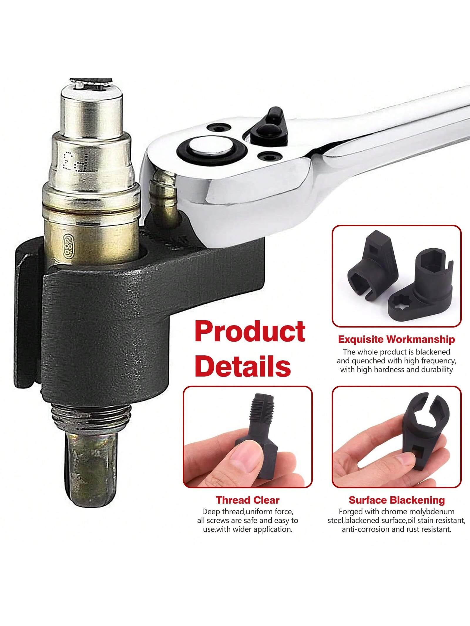 5-Piece Oxygen Sensor Removal Tool Set| Universal Fit Automotive Repair Kit With Thread Taps & Storage Case