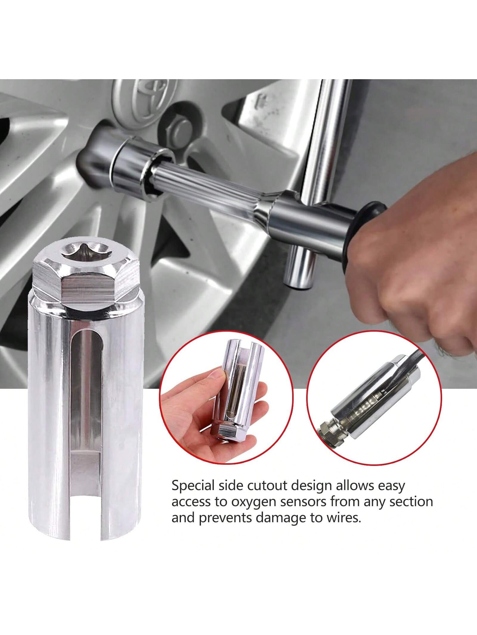 5-Piece Oxygen Sensor Removal Tool Set| Universal Fit Automotive Repair Kit With Thread Taps & Storage Case