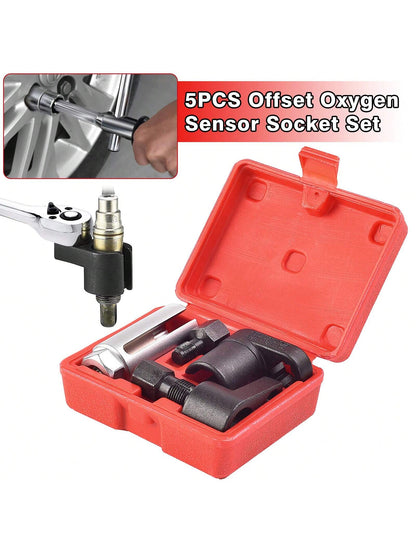 5-Piece Oxygen Sensor Removal Tool Set| Universal Fit Automotive Repair Kit With Thread Taps & Storage Case