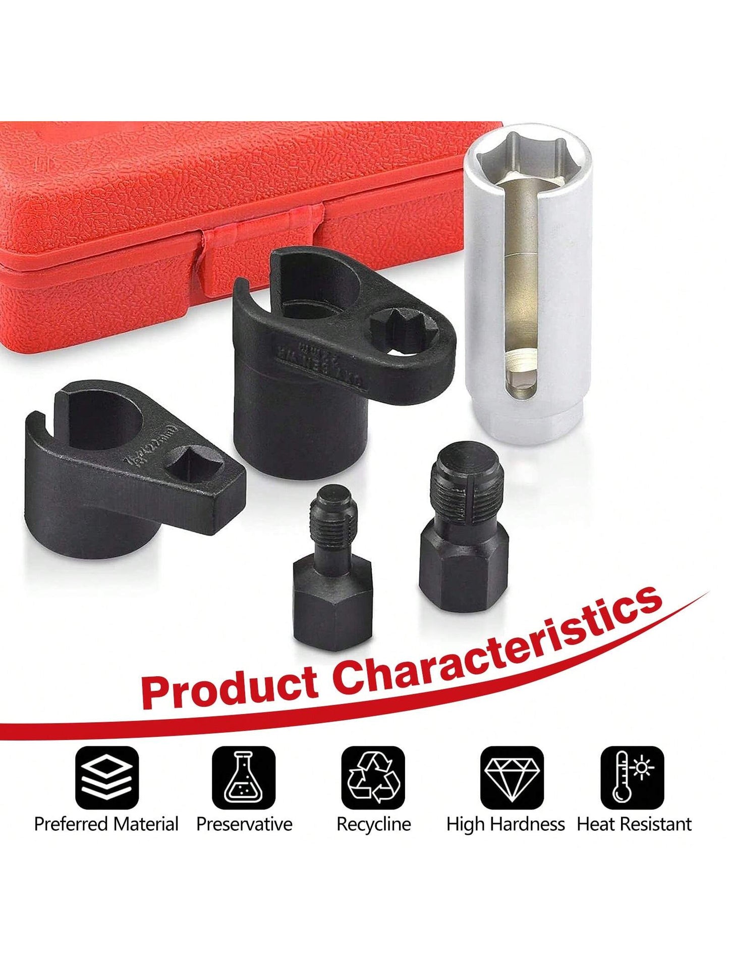 5-Piece Oxygen Sensor Removal Tool Set| Universal Fit Automotive Repair Kit With Thread Taps & Storage Case