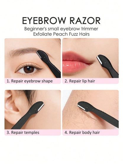 50/40/30/20/12pcs Mini Eyebrow Trimmer, Women Facial Hair Remover, Lip Hair Remover With Precision Cap, Small Eyebrow Razor, Women Makeup Face Care Tools (Pink, Black, White), Cosmetics, Affordable, R