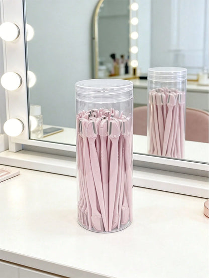 50/40/30/20/12pcs Mini Eyebrow Trimmer, Women Facial Hair Remover, Lip Hair Remover With Precision Cap, Small Eyebrow Razor, Women Makeup Face Care Tools (Pink, Black, White), Cosmetics, Affordable, R