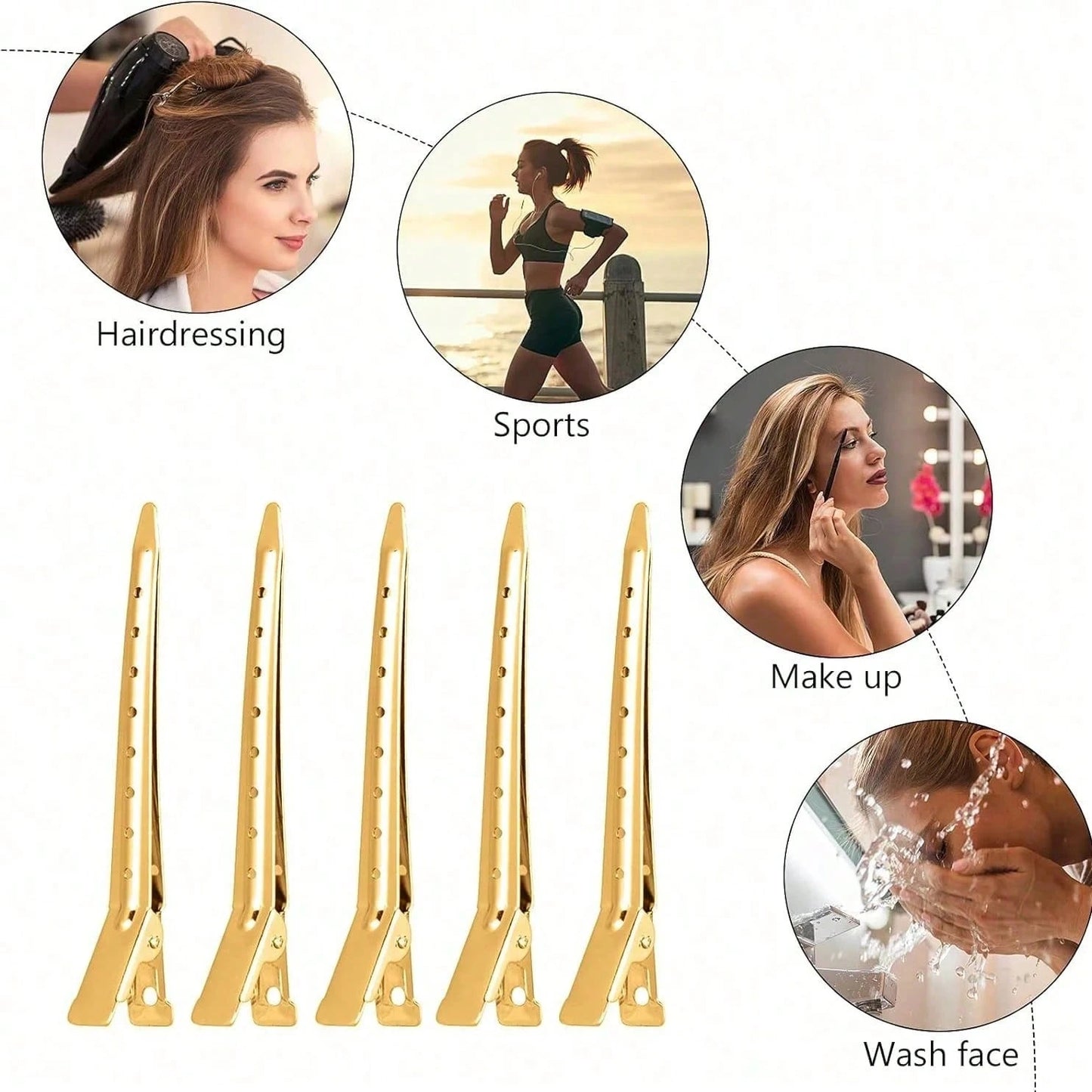 50 Pcs 3.35 Inch Metal Alligator Hair Clips With Styling Comb, Women Hair Styling Tools, Salon Hair Accessories, Travel Gift, Bathroom Hair Clips