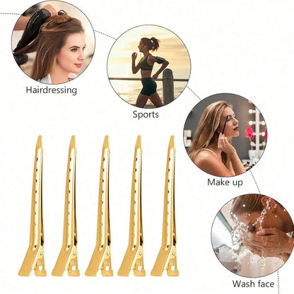 50 Pcs 3.35 Inch Metal Alligator Hair Clips With Styling Comb, Women Hair Styling Tools, Salon Hair Accessories, Travel Gift, Bathroom Hair Clips