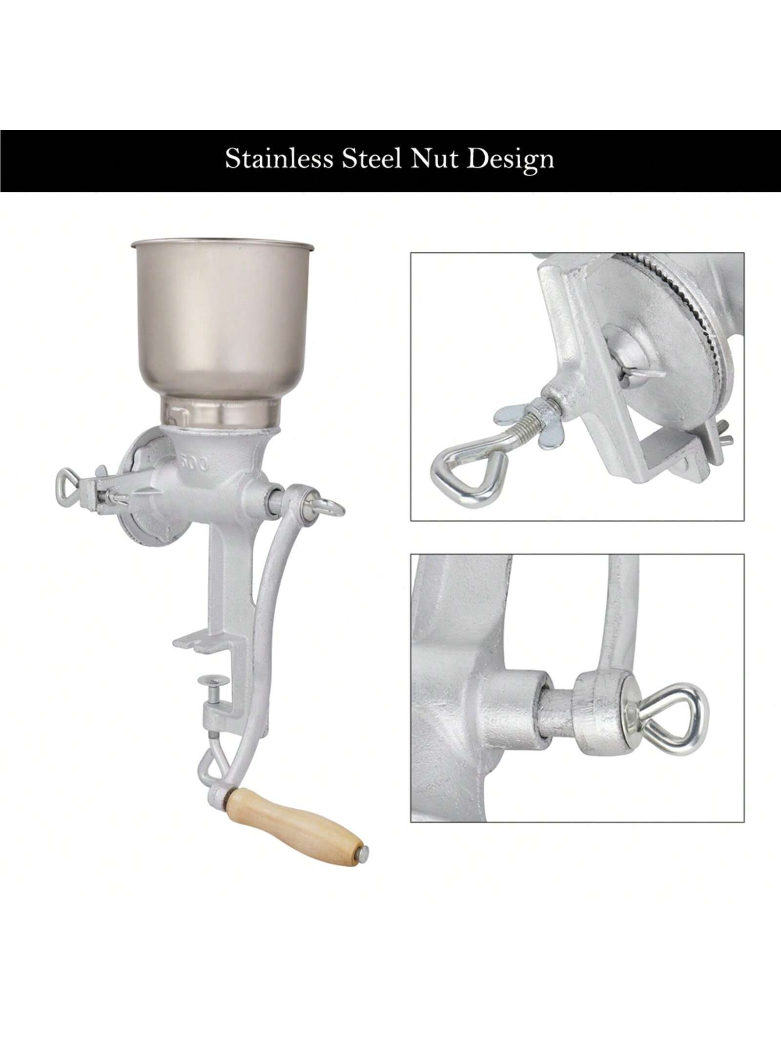 500# Household Hand-Operated Cereal Grinder,Hand Operated Corn Grain Mill Kitchen Food Grinder Hopper For Corns Coffee Wheat﻿