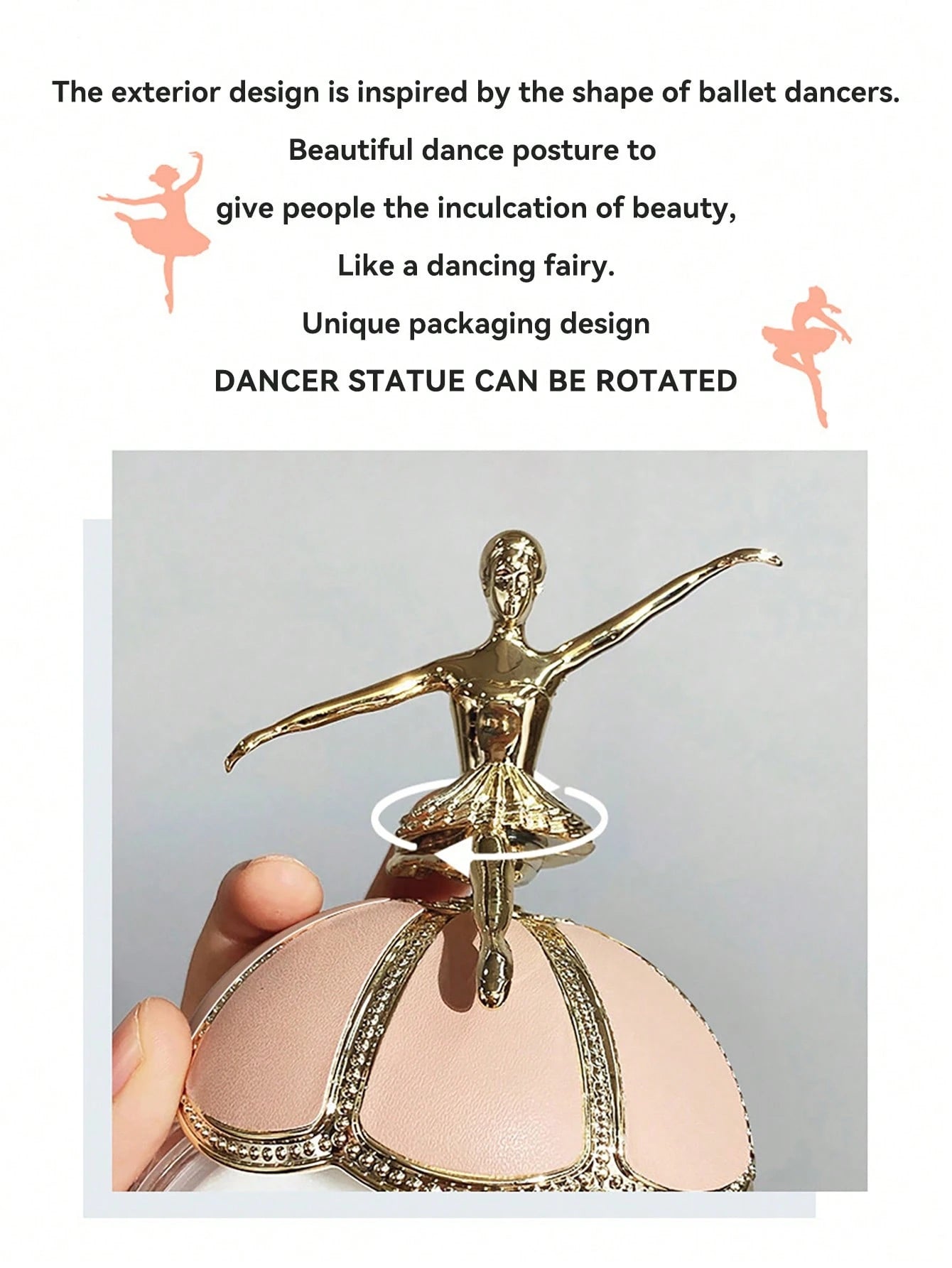 50ML/1.7FL.OZ 1 Piece Ballet Dancer Perfume, Fresh Floral&Fruity Notes For Women, Peach, Rose, Lemon, Blackcurrant, Amber Notes, Gift Set Eau De Toilette Spray For Women, Ideal Holiday Gift