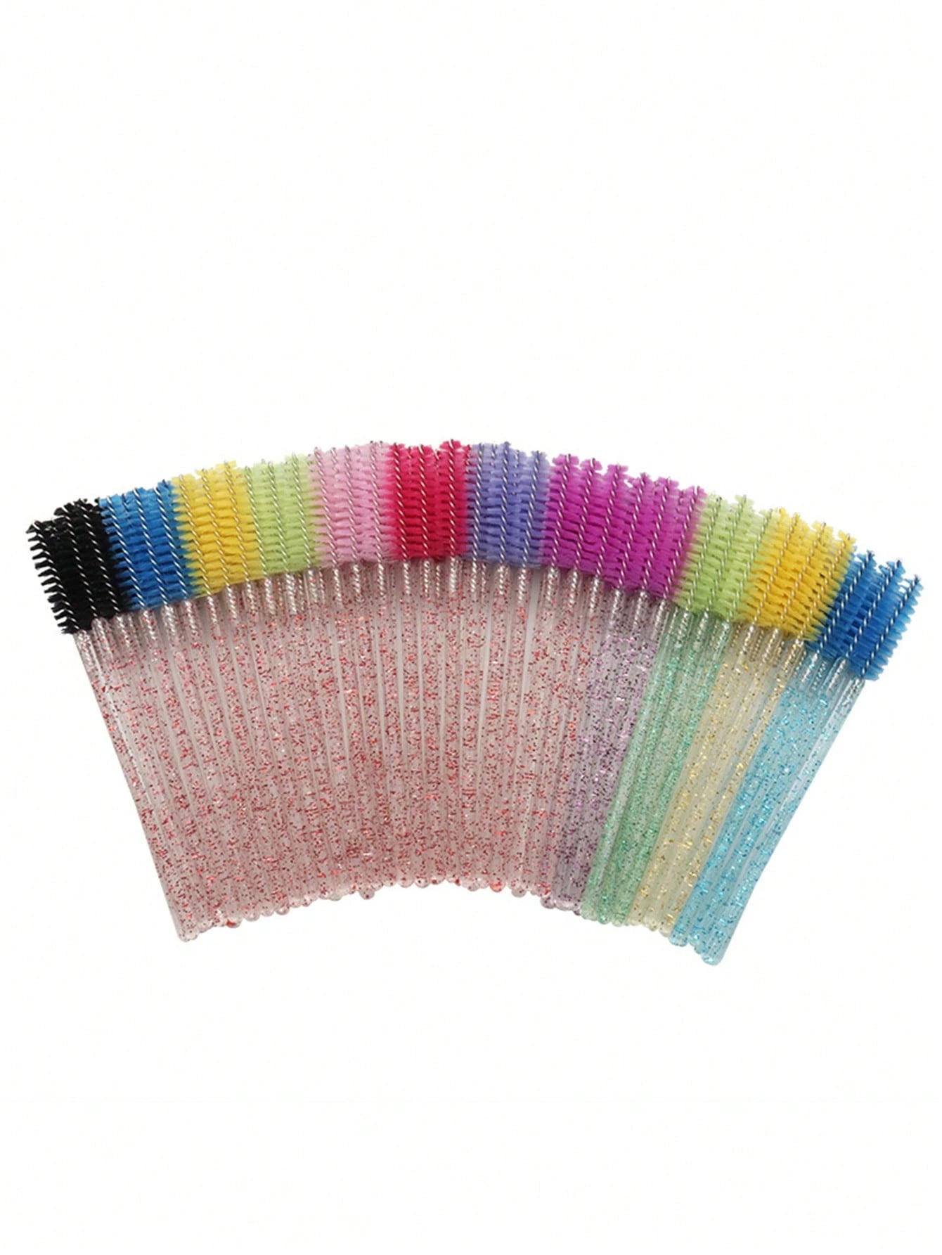 50pcs One-Time Use Eyelash Brush, Spiral Eyebrow Brush, Small Brush, Crystal Rod Eyelash Brush, Beauty And Makeup Tools