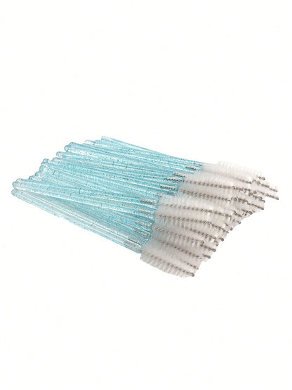 50pcs One-Time Use Eyelash Brush, Spiral Eyebrow Brush, Small Brush, Crystal Rod Eyelash Brush, Beauty And Makeup Tools