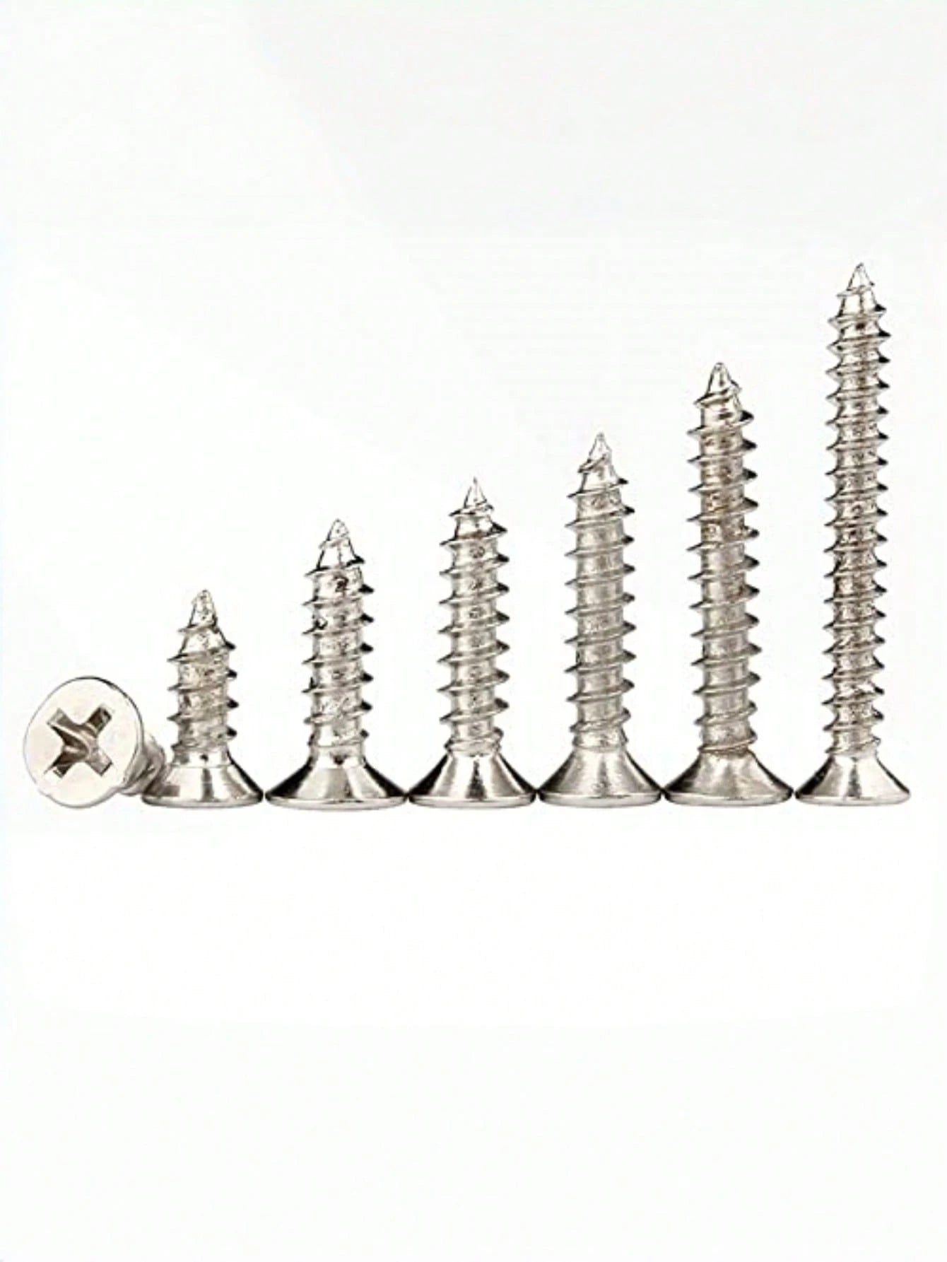 560Pcs Box Self Tapping Wood Screw Set 8 Different Sizes M2 Metal Screw Classification Kit With Storage Box For Woodworking Furniture Repair DIY Home Improvement
