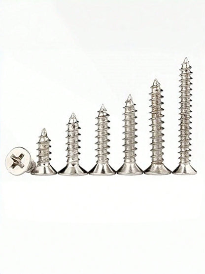 560Pcs Box Self Tapping Wood Screw Set 8 Different Sizes M2 Metal Screw Classification Kit With Storage Box For Woodworking Furniture Repair DIY Home Improvement