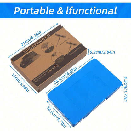 58 Pcs Universal Tire Repair Kit- Tire Plug Kit Universal Tire Patch Kit For Repair Puncture Flat Tire Plug Repair Kit For Motorcycle Tractor Truck SUV Trailer Car, Tire Tool Kit