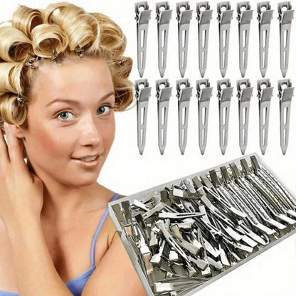 5pcs/10pcs/20pcs/30pcs/50pcs/60pcs/80pcs/100pcs Professional Curling Metal Hair Clips- Salon Quality, Volumizing Root Fixator, Suitable For Styling, Trimming And Curling- Durable, Easy To Use, Gentl