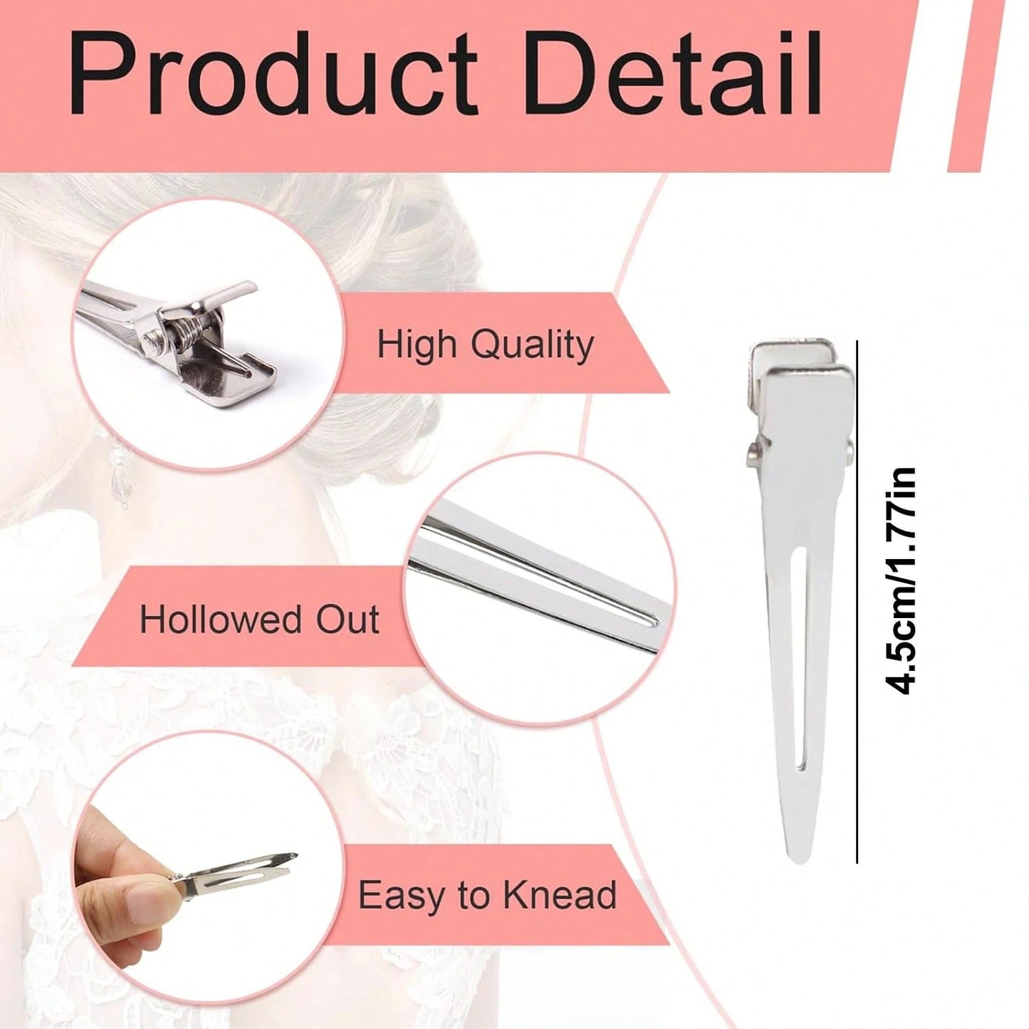 5pcs/10pcs/20pcs/30pcs/50pcs/60pcs/80pcs/100pcs Professional Curling Metal Hair Clips- Salon Quality, Volumizing Root Fixator, Suitable For Styling, Trimming And Curling- Durable, Easy To Use, Gentl