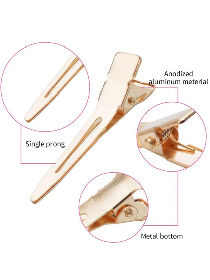 5pcs/10pcs/20pcs/30pcs/50pcs/60pcs/80pcs/100pcs Professional Curling Metal Hair Clips- Salon Quality, Volumizing Root Fixator, Suitable For Styling, Trimming And Curling- Durable, Easy To Use, Gentl
