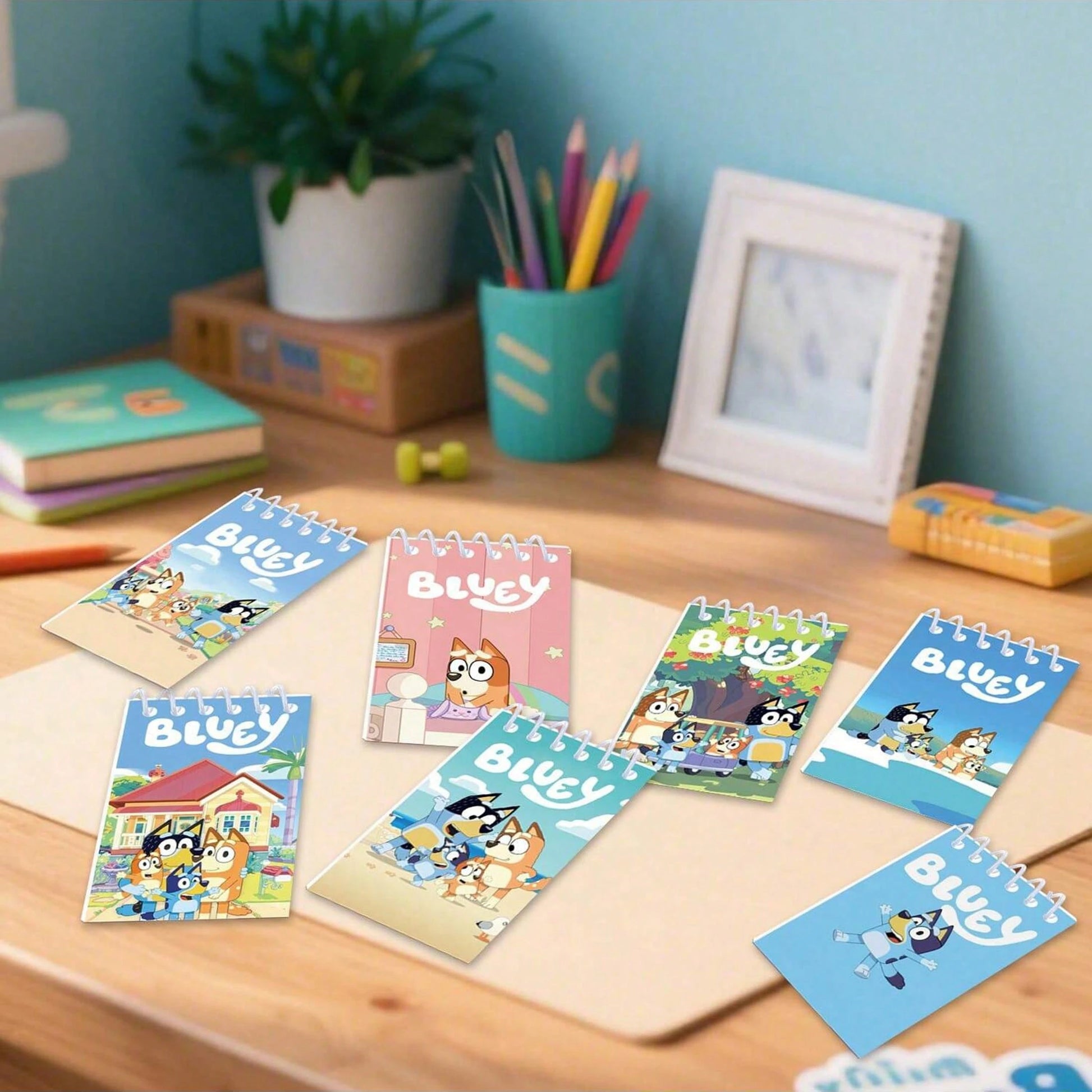 5pcs/10pcs Bluey Anime Portable Notepad Mini Notebook Set Figure Portable Notebook Cartoon Children Notebook,Very Suitable For Festivals, Fans, Schools, And Gift Giving(Random Style)