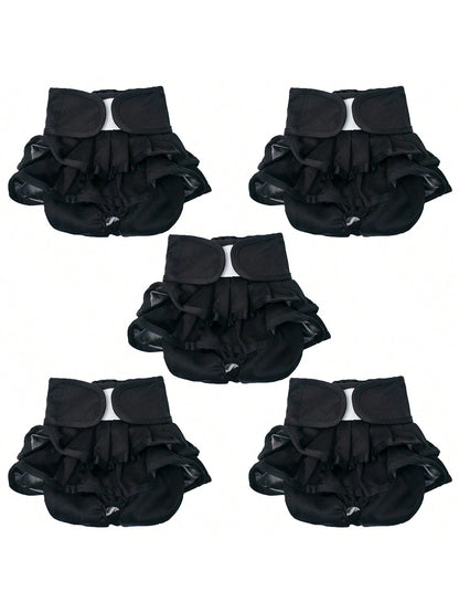 5pcs/3pcs/ 1PC Female Dog Diapers Skirt Female Premium Reusable Doggie Diapers High Absorbency Leak-Proof Puppy Diapers For Female Dog In Heat, Period, Incontinence, Excitable Urination Girl Dog Diape