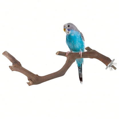 5PCS Natural Wood Parrot Stand, Small Bird Perch Branch For Cage Accessories, Chewing Toy For Parakeets Conures