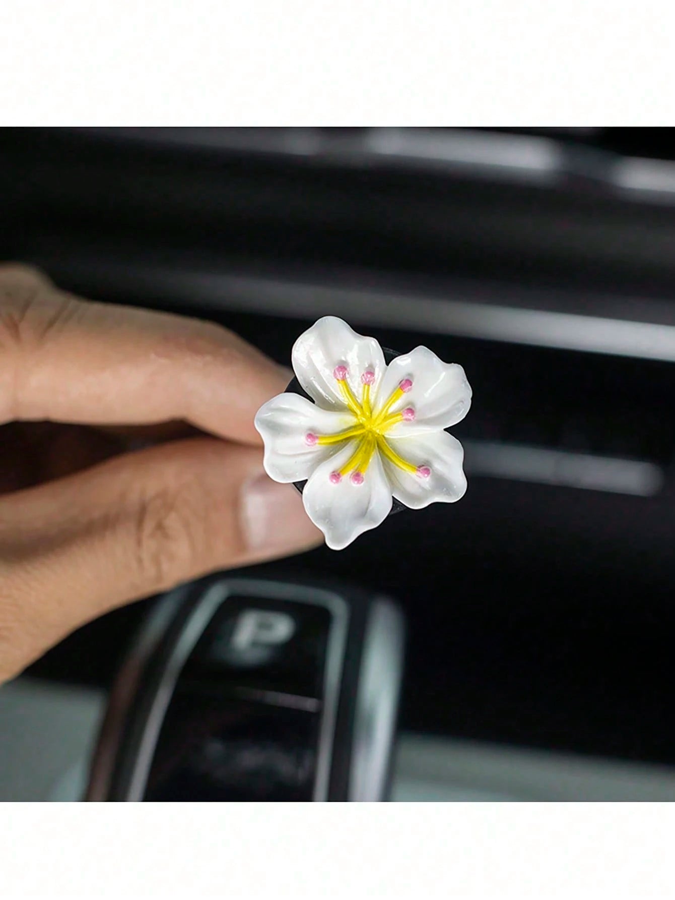 5pcs Random Color Resin Cherry Blossom Car Air Vent Clips, Car Interior Decoration Clips