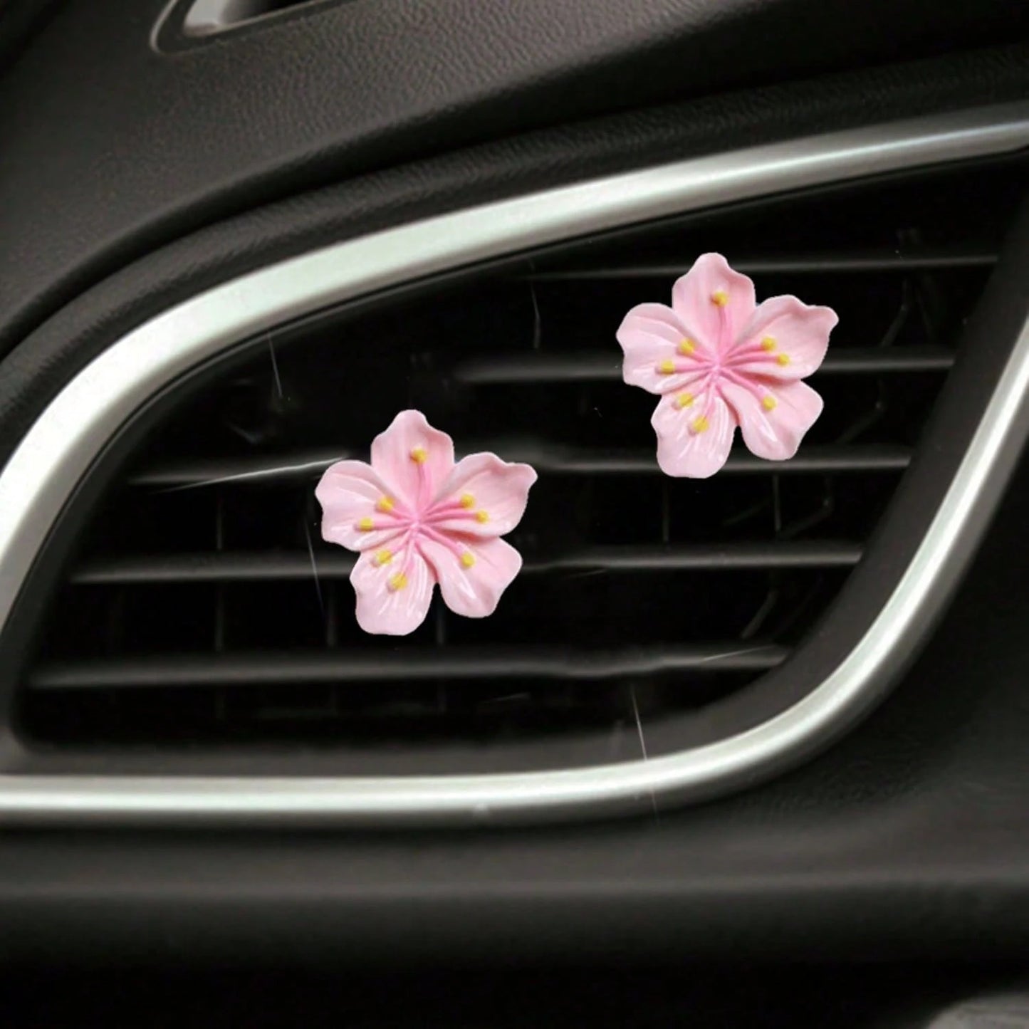 5pcs Random Color Resin Cherry Blossom Car Air Vent Clips, Car Interior Decoration Clips