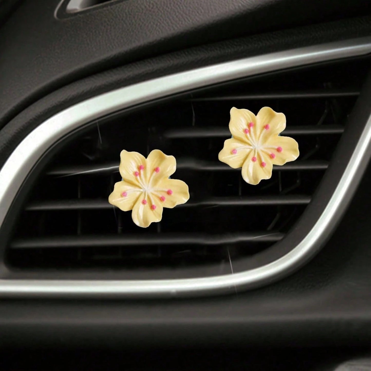 5pcs Random Color Resin Cherry Blossom Car Air Vent Clips, Car Interior Decoration Clips