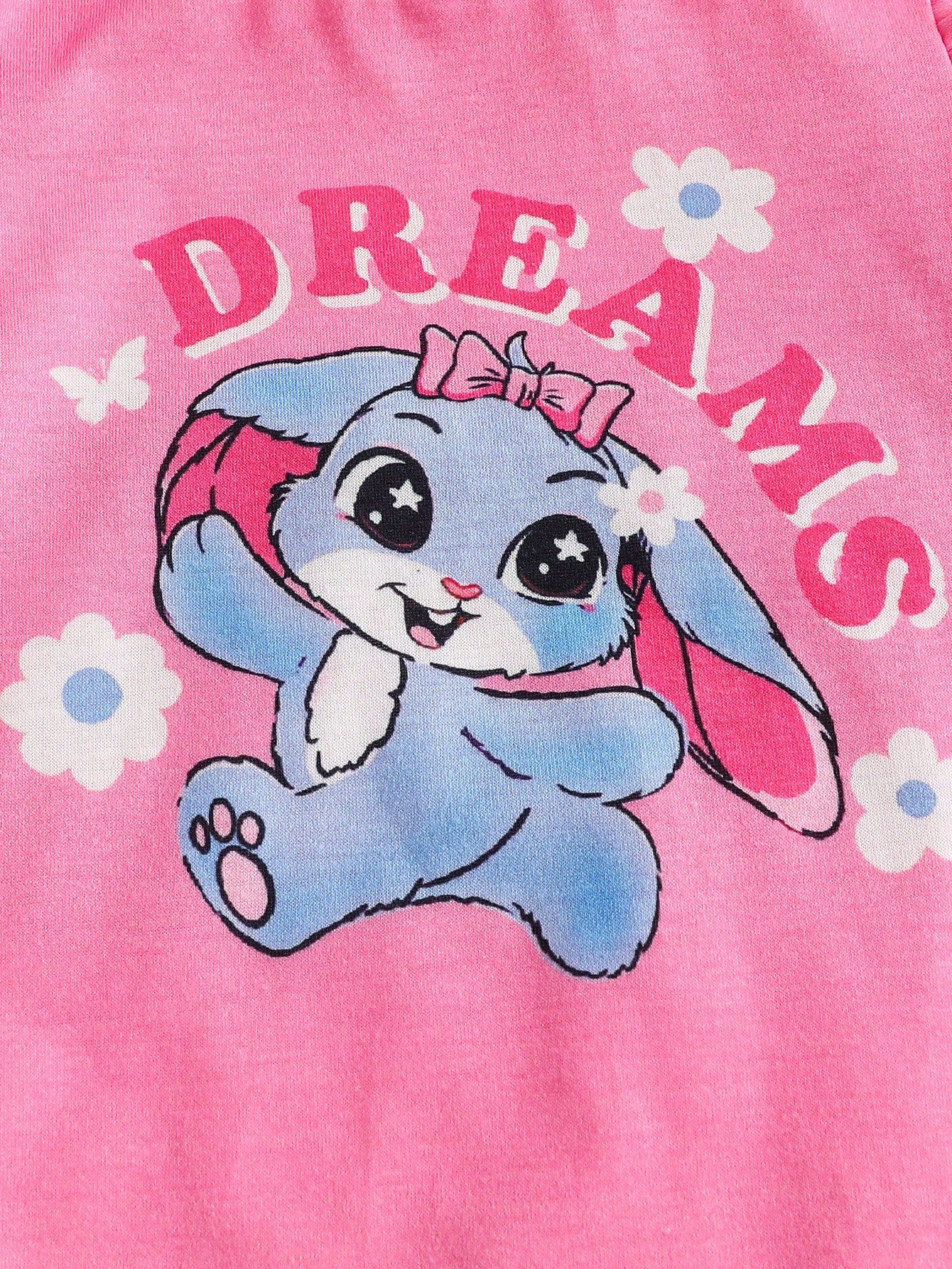 5pcs Random, 2pcs/Set Baby Girls' Colorful Cartoon Donut Print Cap Sleeve Nightgown Pajamas, Summer
