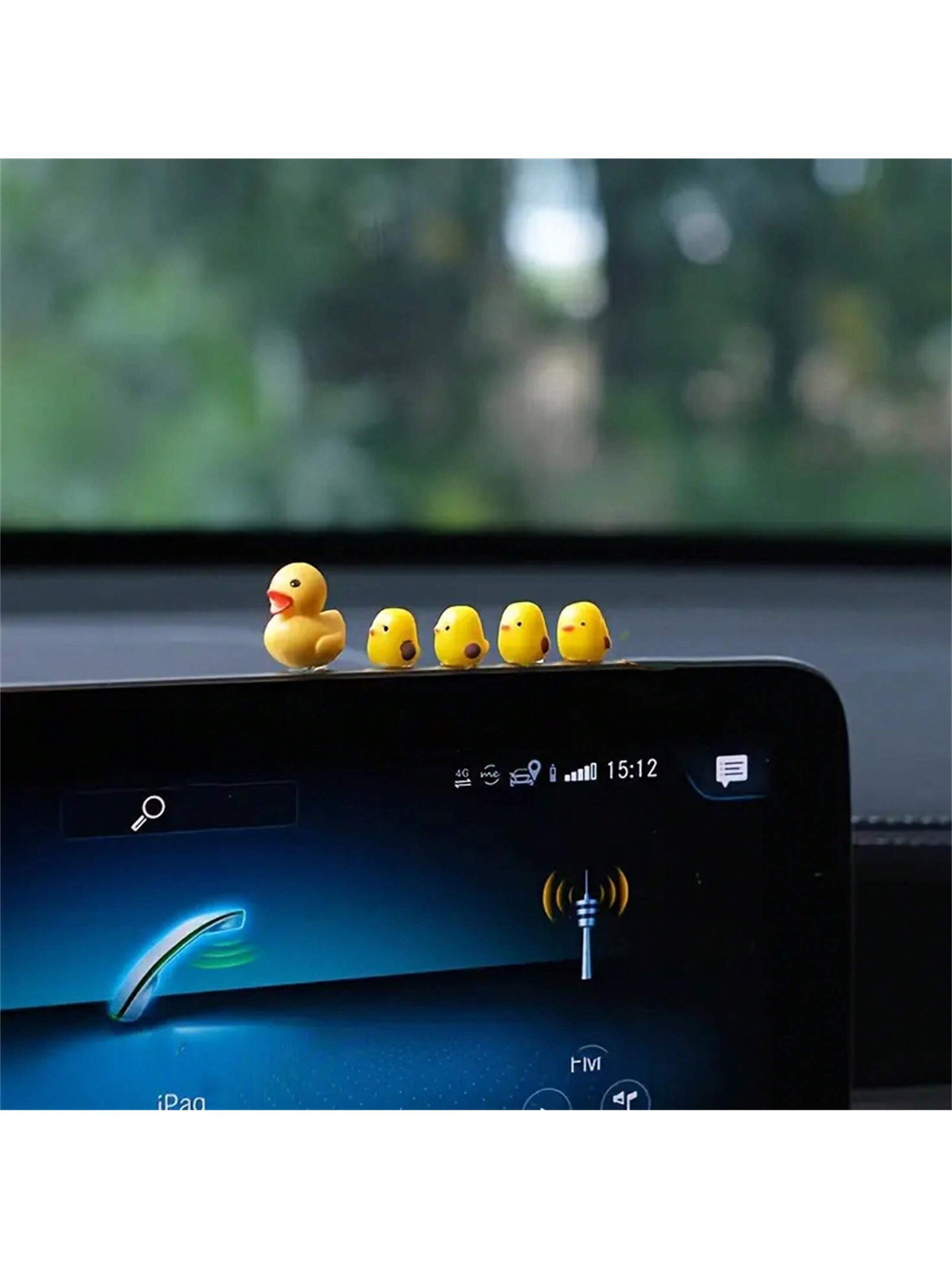 5pcs/Set Cute Miniature Chicken Car Decoration Accessories Including Car Interior Ornament, Inner Dashboard Decor, Control Panel Decor, Rearview Mirror Decor