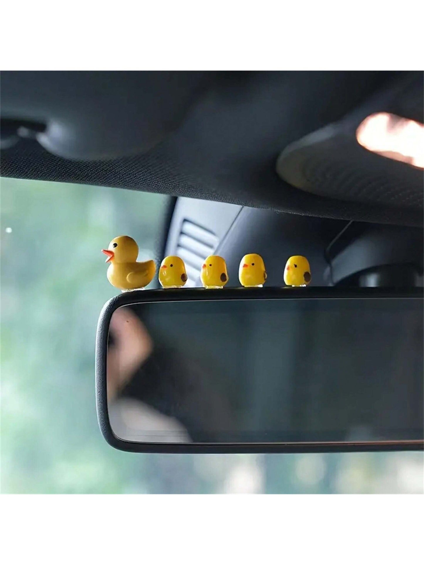 5pcs/Set Cute Miniature Chicken Car Decoration Accessories Including Car Interior Ornament, Inner Dashboard Decor, Control Panel Decor, Rearview Mirror Decor