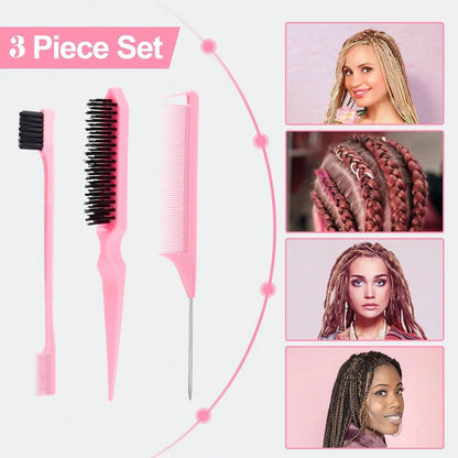 5pcs Unicorn & Star Hair Styling Tool Set, Includes Air Cushion Massage Comb, Sideburn & Eyebrow Comb, Volumizing Teasing Comb, Steel Needle Tail Comb, Large & Small Hair Pullers, Cute Girls Hair Acce