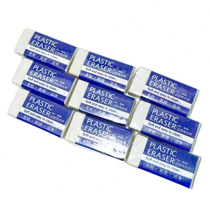 6/10/12/24/60 Pcs Set Of Minimalist White Erasers, Exam-Use Erasers Easily Erase Pencil Marks Without Leaving Traces, Creative Stationery, Office Supplies, Back To School