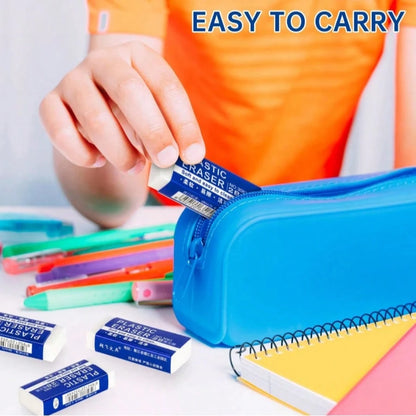 6/10/12/24/60 Pcs Set Of Minimalist White Erasers, Exam-Use Erasers Easily Erase Pencil Marks Without Leaving Traces, Creative Stationery, Office Supplies, Back To School