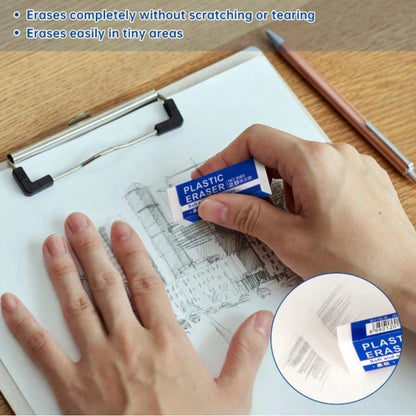 6/10/12/24/60 Pcs Set Of Minimalist White Erasers, Exam-Use Erasers Easily Erase Pencil Marks Without Leaving Traces, Creative Stationery, Office Supplies, Back To School