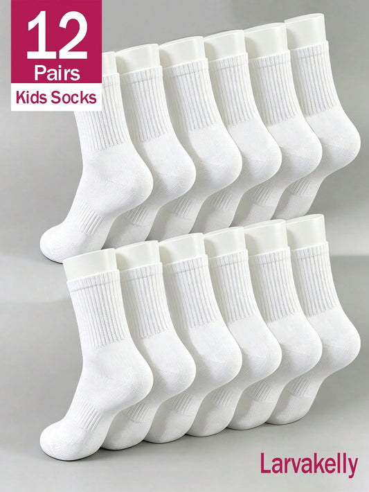 6/12/18/24 Pairs Kids White Sports Socks, Simple Versatile Mesh Short Socks, Spring/Autumn/All-Season Sports Socks For Students,, First Day Of School