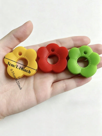 6/12/24pcs Colorful Bloom Silicone Elastic Key Identifier Covers - Flower-Shaped Key Sleeves For Easy Recognition, Random Color Assortment - Ideal For Sisters & Friends, Perfect Valentine's/Mother's D