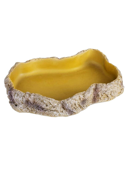 6.8" x 5" x 1.3" Reptile Food Dish Terrarium Water Bowl Food Feeding Bowl for Reptile Amphibian Pets Medium