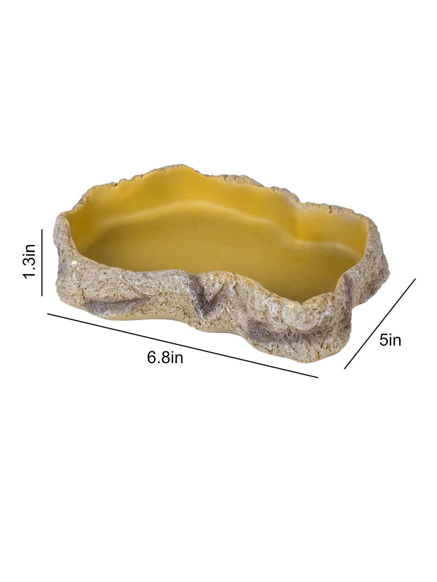 6.8" x 5" x 1.3" Reptile Food Dish Terrarium Water Bowl Food Feeding Bowl for Reptile Amphibian Pets Medium
