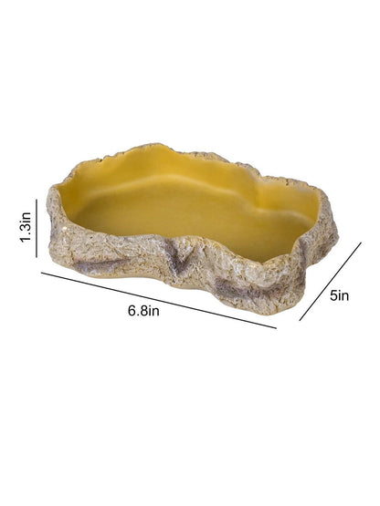 6.8" x 5" x 1.3" Reptile Food Dish Terrarium Water Bowl Food Feeding Bowl for Reptile Amphibian Pets Medium