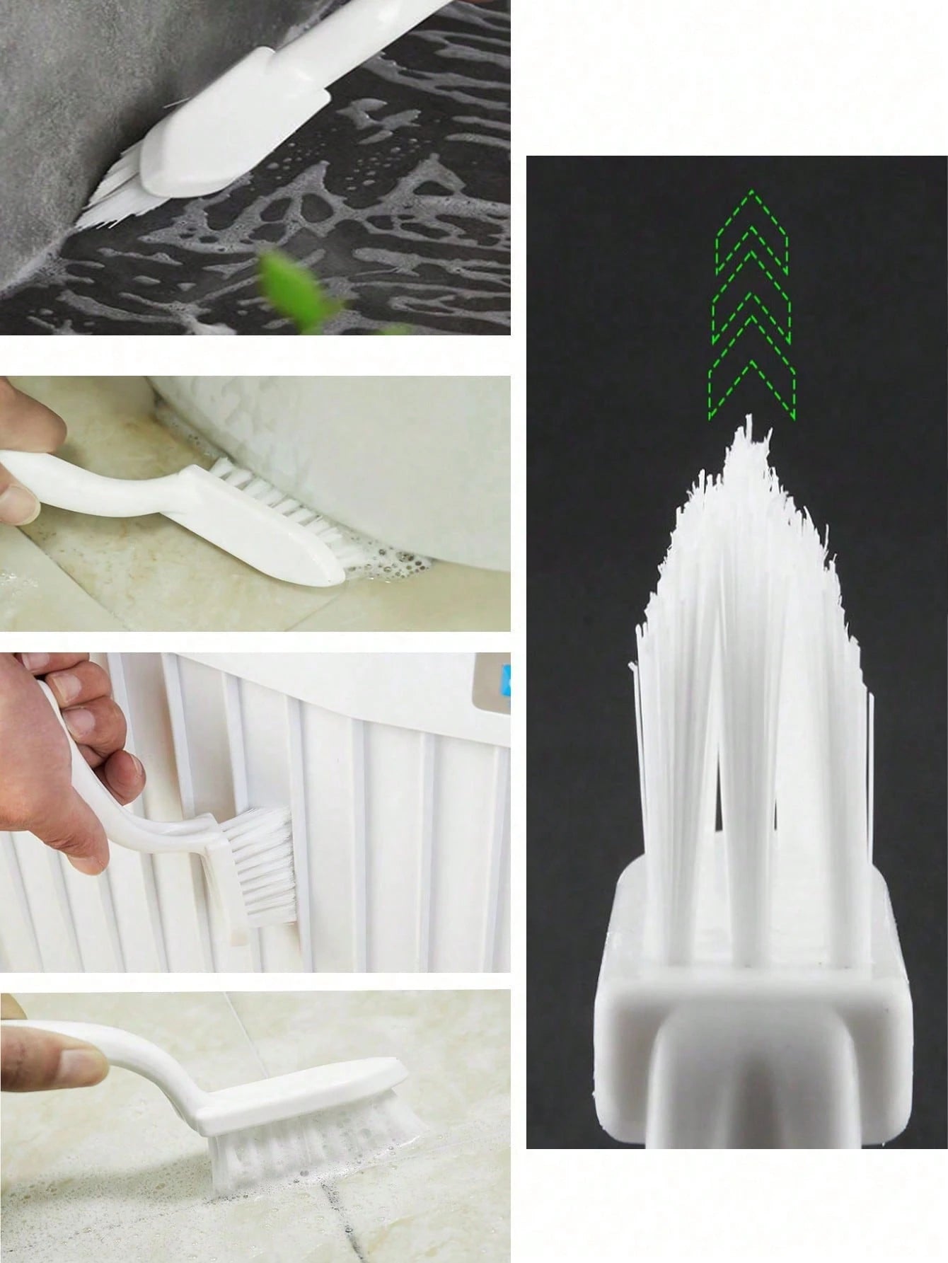 6 Cleaning Brushes, Including Small Brushes For The Corners Of Tiles, With A Design Without Blind Areas. Perfect For Cleaning Floors, Tile Joints, As Well As Kitchens, Bathrooms, Windows, Sinks, Windo