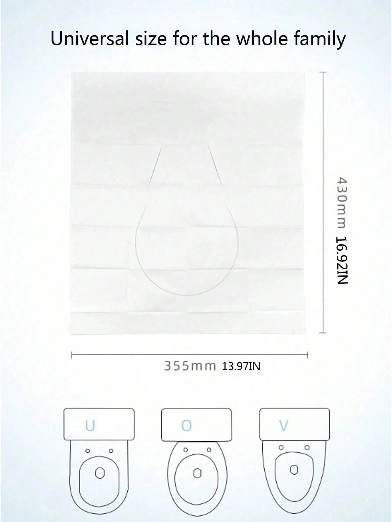 60pcs Disposable Thickened Waterproof Reusable Travel Toilet Seat Covers For Adults, Public Restroom, Camping, Airplane, Portable Toilet Seat Accessories