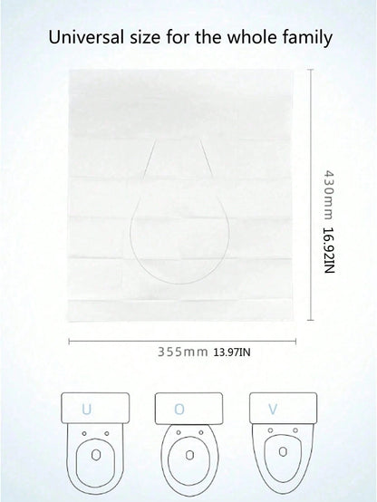 60pcs Disposable Thickened Waterproof Reusable Travel Toilet Seat Covers For Adults, Public Restroom, Camping, Airplane, Portable Toilet Seat Accessories